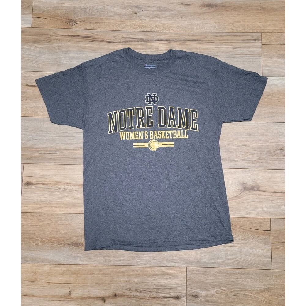 Notre Dame Champion Women's Basketball T Shirt Gray Size XL Mens